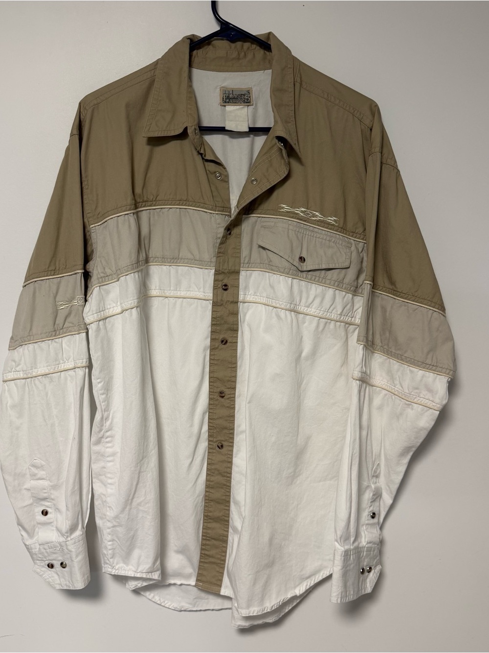 Vintage Express Riders Colorblock Western Snap Shirt, Men's Large